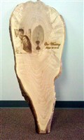 This wedding board was cut from the trunk of a tree, in one piece, and is about 1