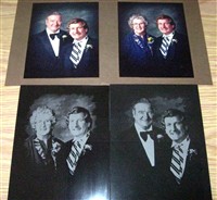 Family portraits (original photos and etching results)